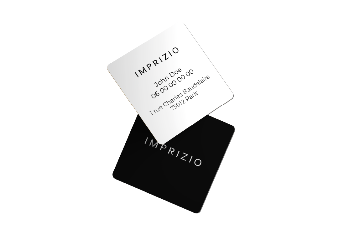 Format carré 65 × 65 mm | Cartes de Visite Personnalisées pour Entreprises par Imprizio