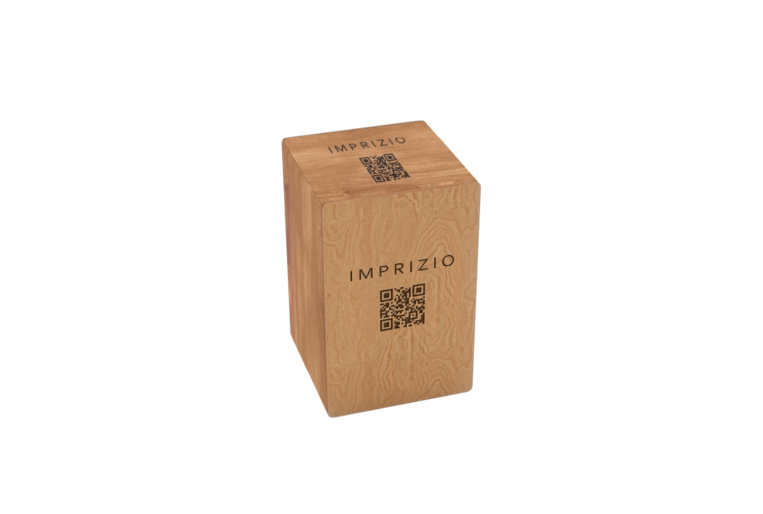 Cube en bois gravé — Évènementiel personnalisé | Imprizio